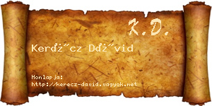 Kerécz Dávid névjegykártya