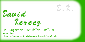 david kerecz business card